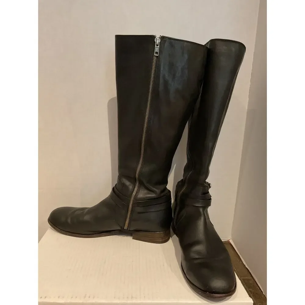 Frye - Melissa Harness - Black Leather Tall Riding Boots - Mexico - size 11B